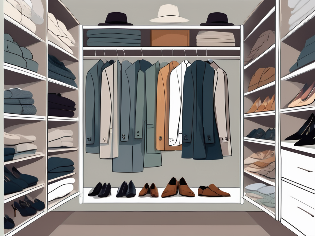 A neatly organized closet filled with professional attire