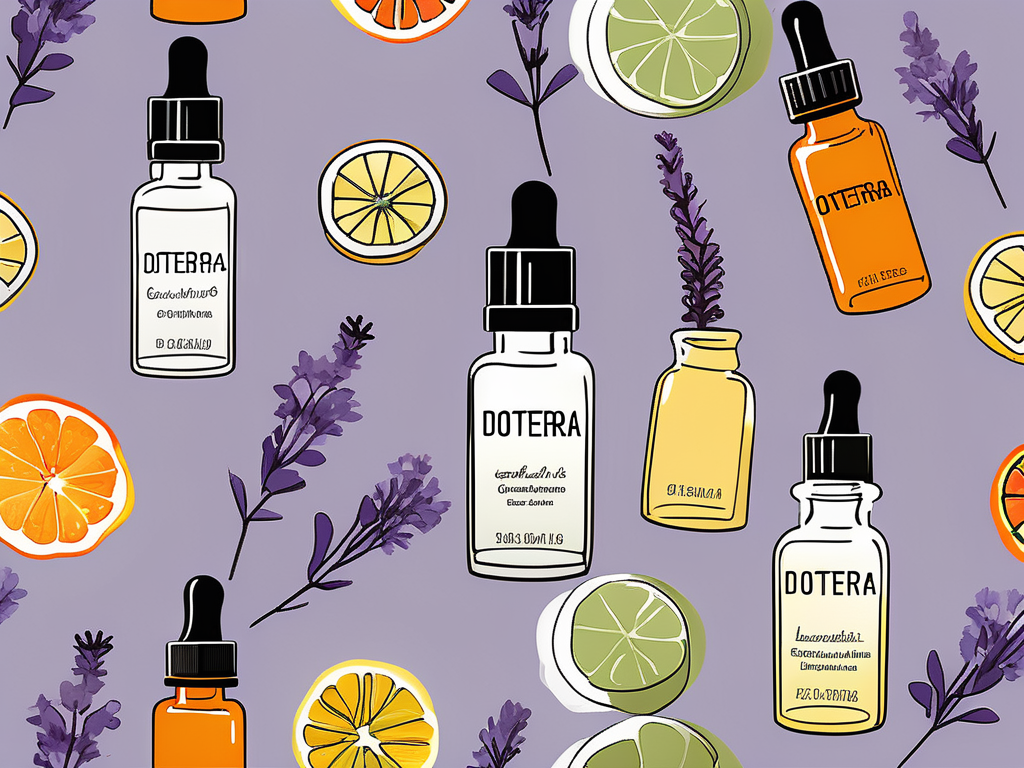 A collection of doterra essential oil bottles