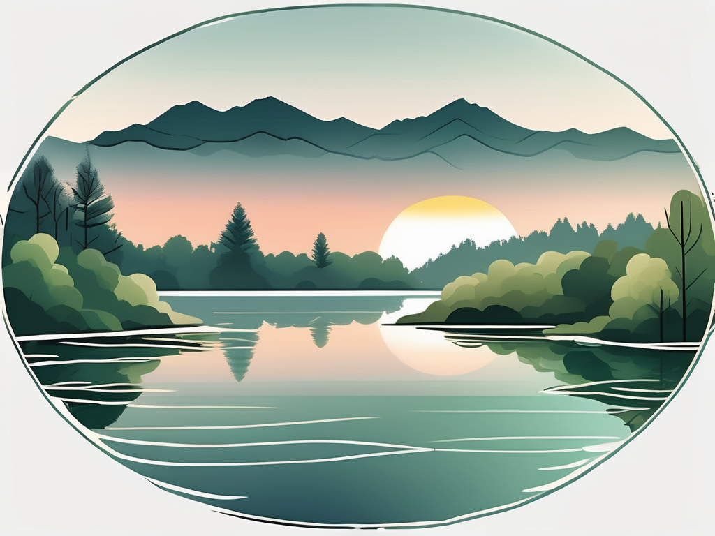 A serene landscape with a tranquil lake