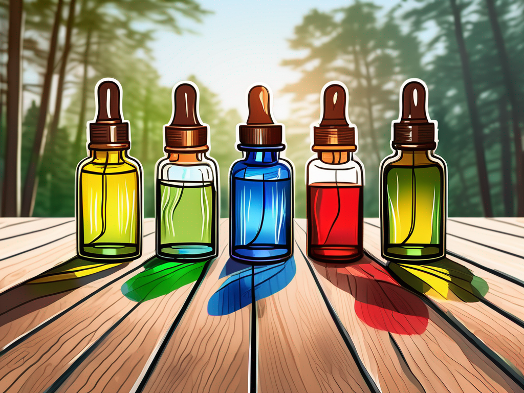 Four different essential oil bottles