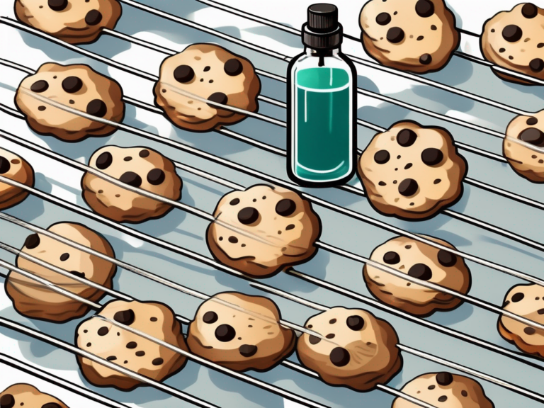 Freshly baked cookies on a cooling rack